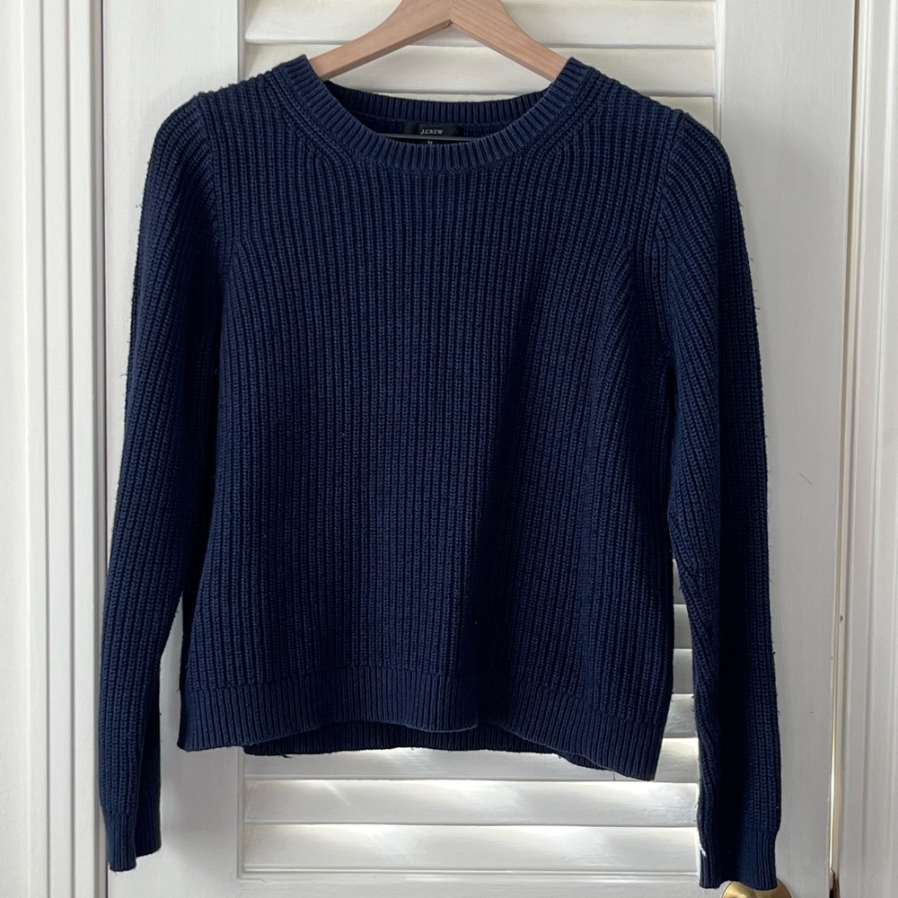 J. Crew Cable‎ Knit Sweater Navy Size Medium